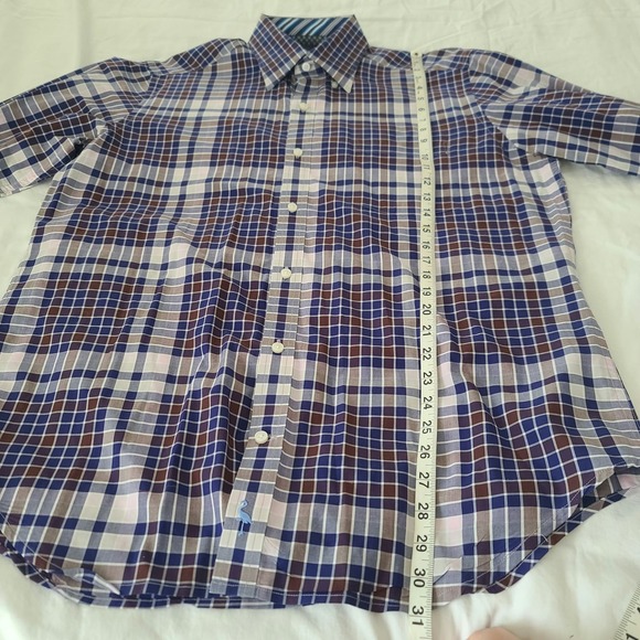 Tailorbyrd Collection Dress Shirt Large Blue Brown Plaid Mens Career Long Sleeve - Picture 15 of 15